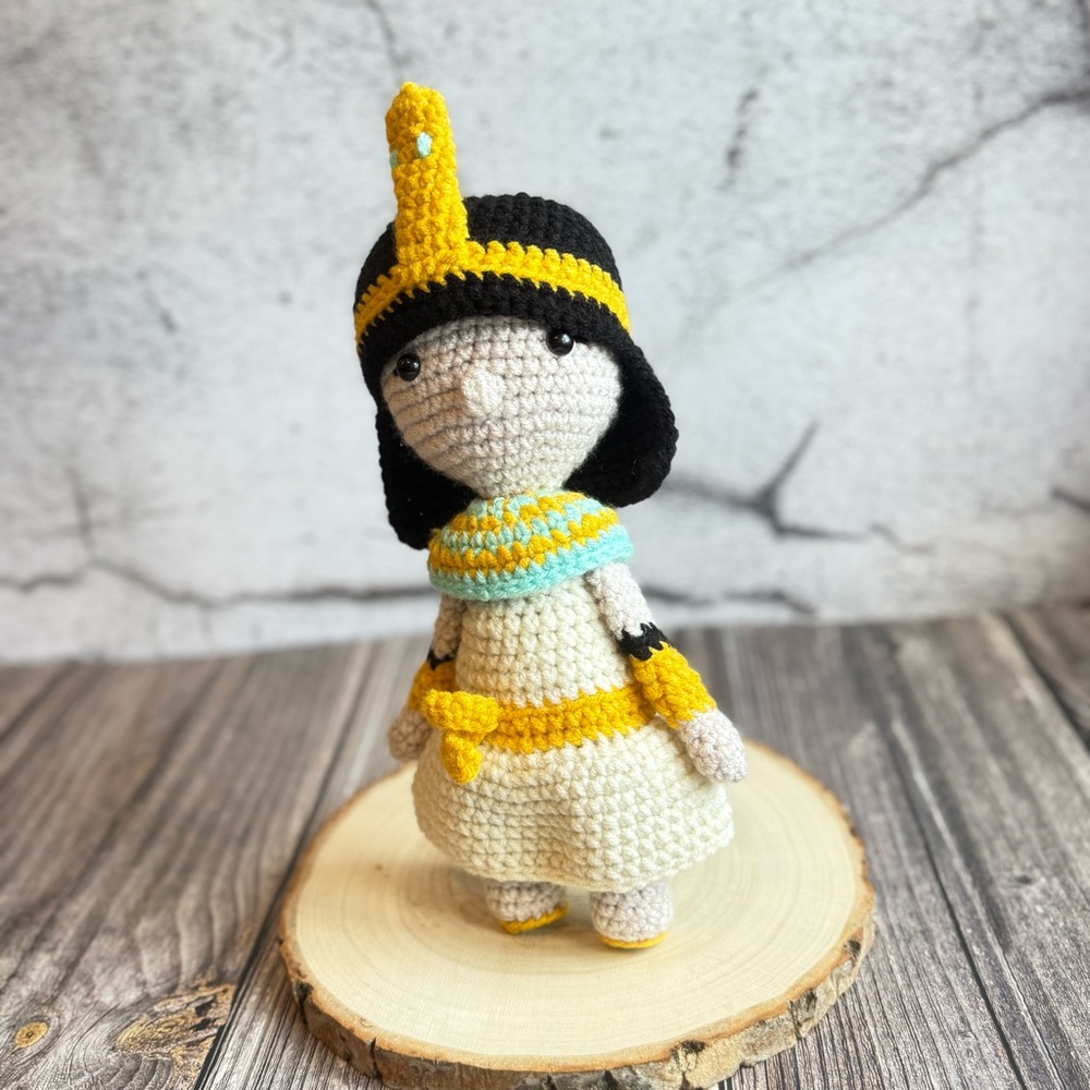 Cleopatra Doll Egyptian Queen Handmade Amigurumi 12”